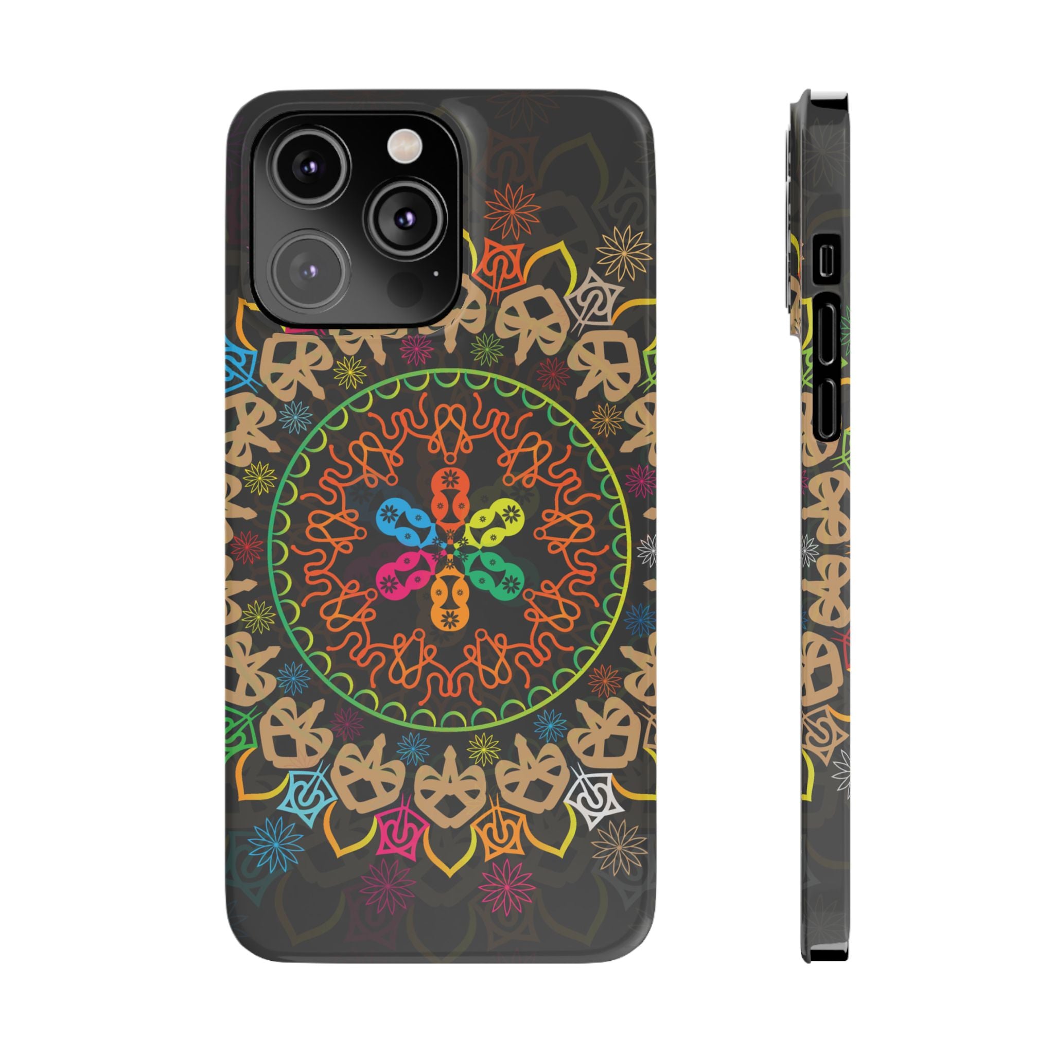 Tropical Mandala Phone Case, Colorful Slim Phone Case, Trendy Phone Cover, Artistic Gift, Eco-Friendly Phone Accessory