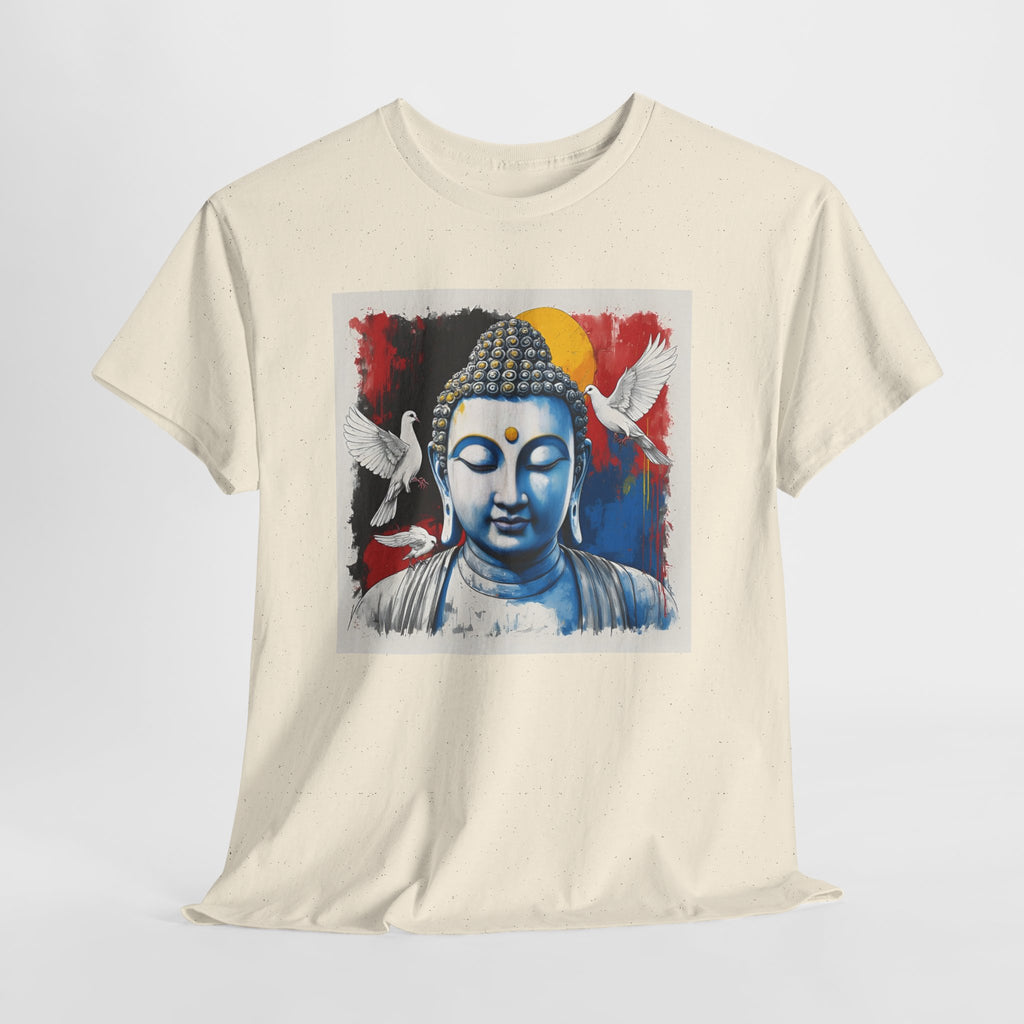 Buddha Peace Tee — Colorful Buddha & Doves Graphic T-Shirt