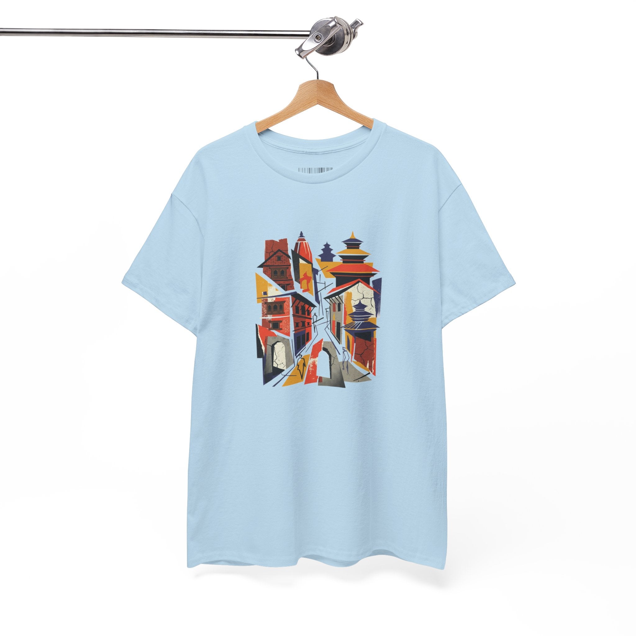 Cityscape Abstract Tee — Colorful Urban Architecture Graphic T‑Shirt