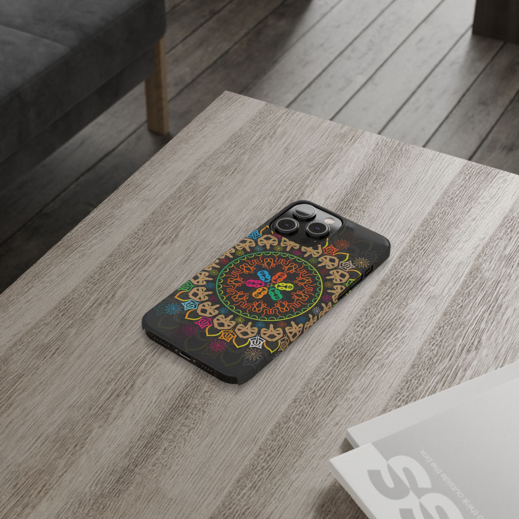 Tropical Mandala Phone Case, Colorful Slim Phone Case, Trendy Phone Cover, Artistic Gift, Eco-Friendly Phone Accessory