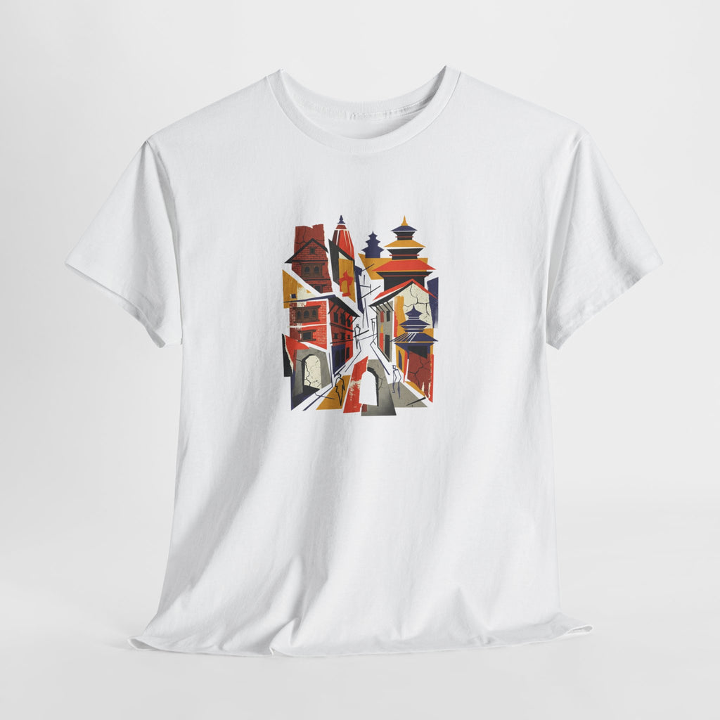 Cityscape Abstract Tee — Colorful Urban Architecture Graphic T‑Shirt