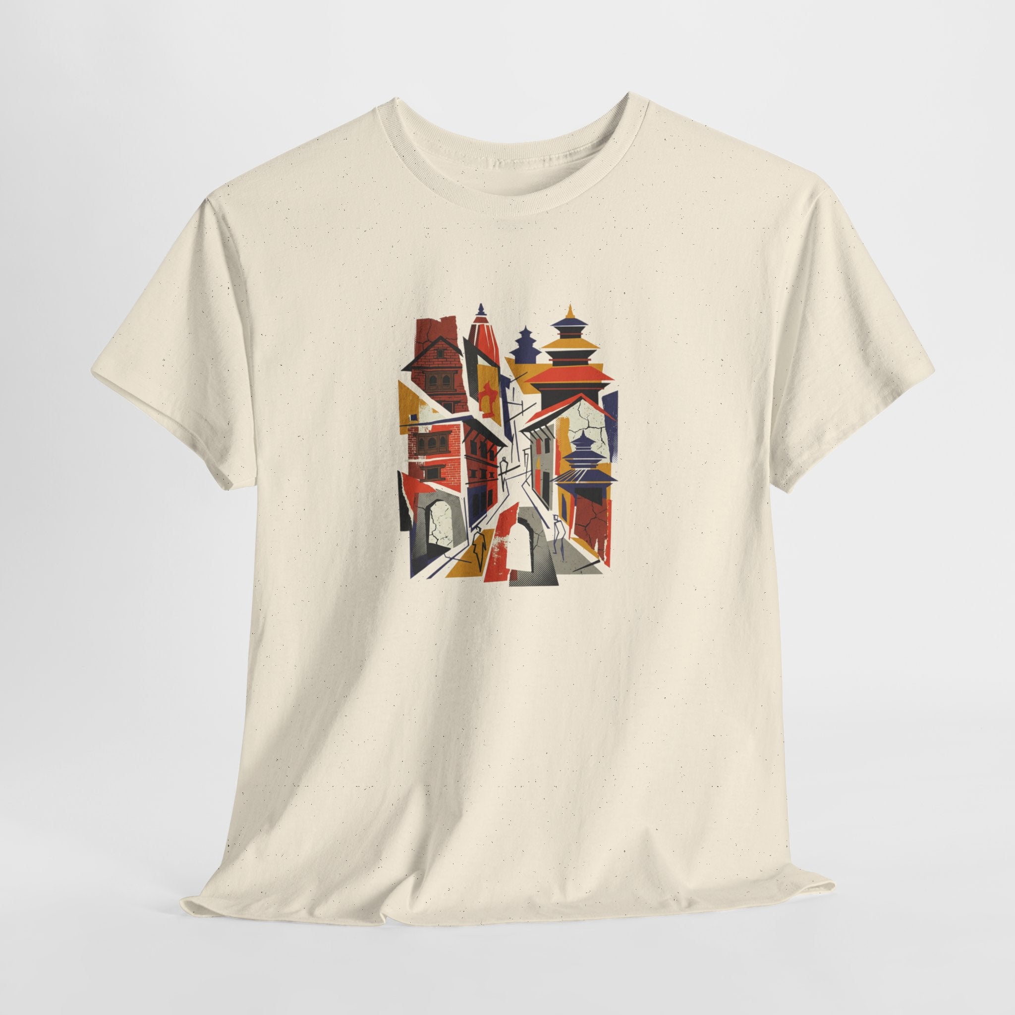 Cityscape Abstract Tee — Colorful Urban Architecture Graphic T‑Shirt