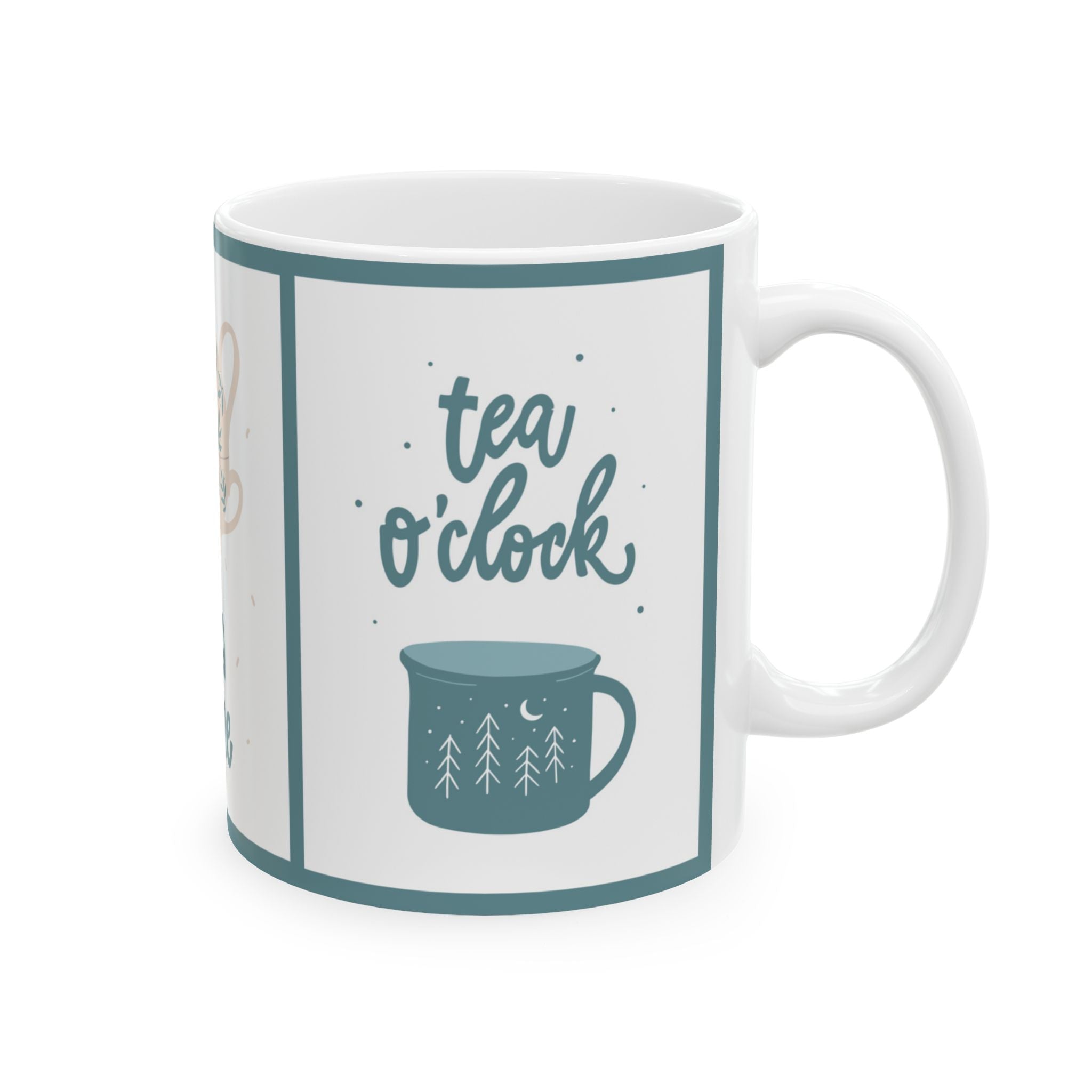 Ceramic Tea Time Mug, Cozy Coffee Cup, Perfect Gift for Tea Lovers, Unique Kitchen Decor, Cute Beverage Container