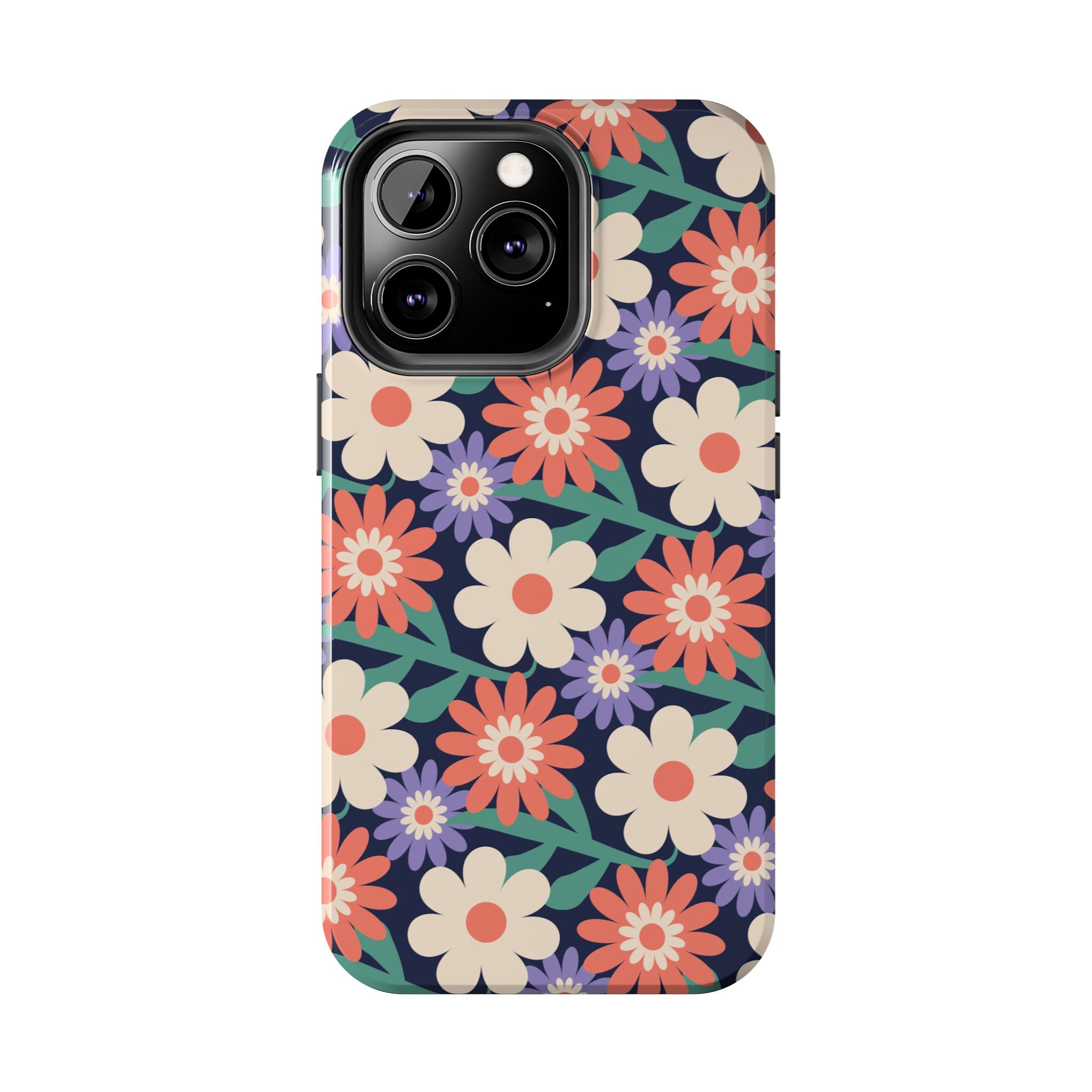 Floral Tough Phone Case — Retro Daisies Protective Phone Cover