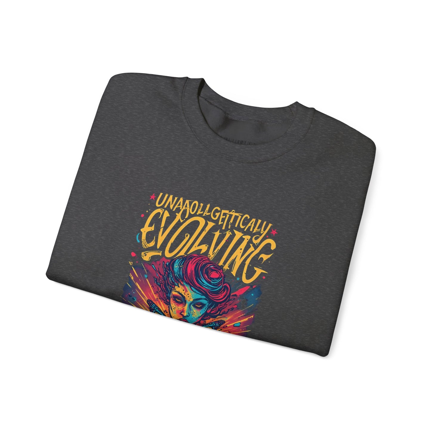 Evolving Butterfly Crewneck Sweatshirt — "Unafraid, Authentically Evolving" Inspirational Pullover