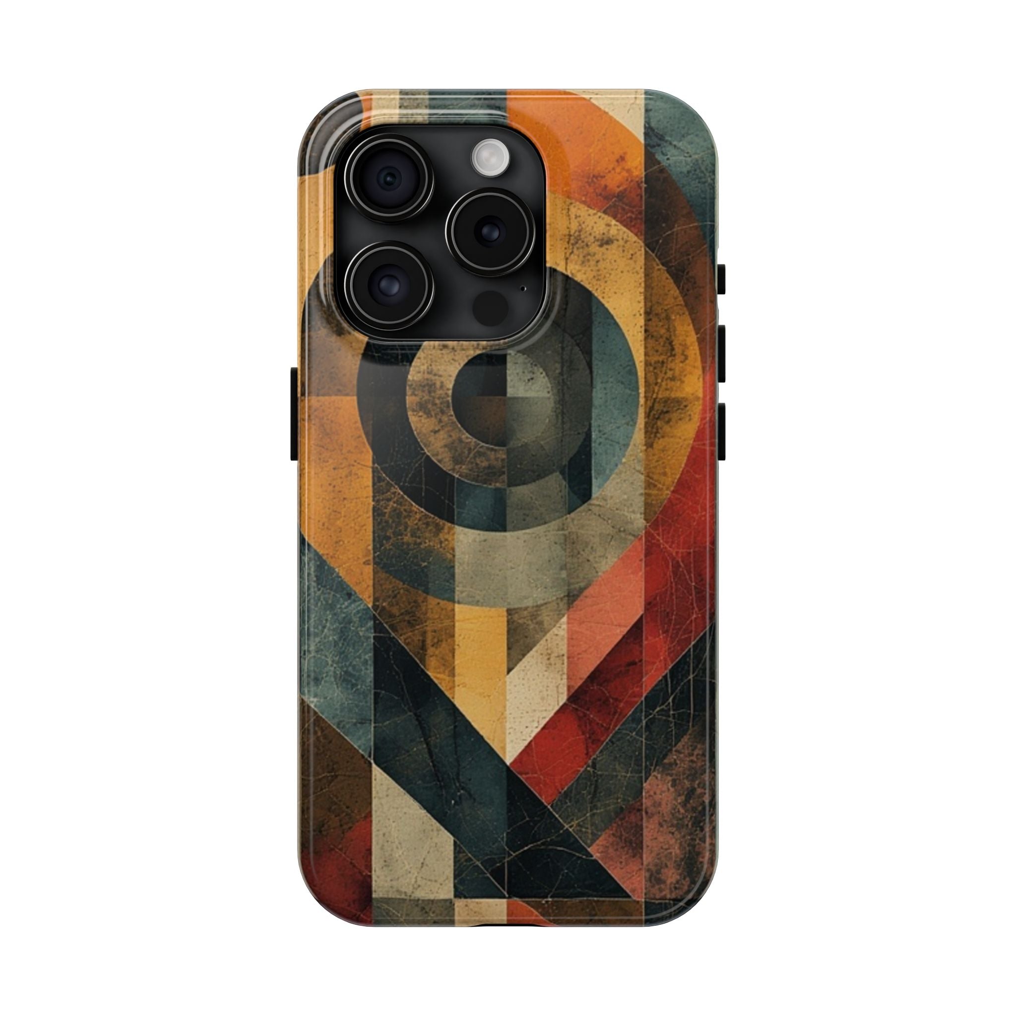 Retro Geometric Tough Phone Case — Vintage Target Circle Design