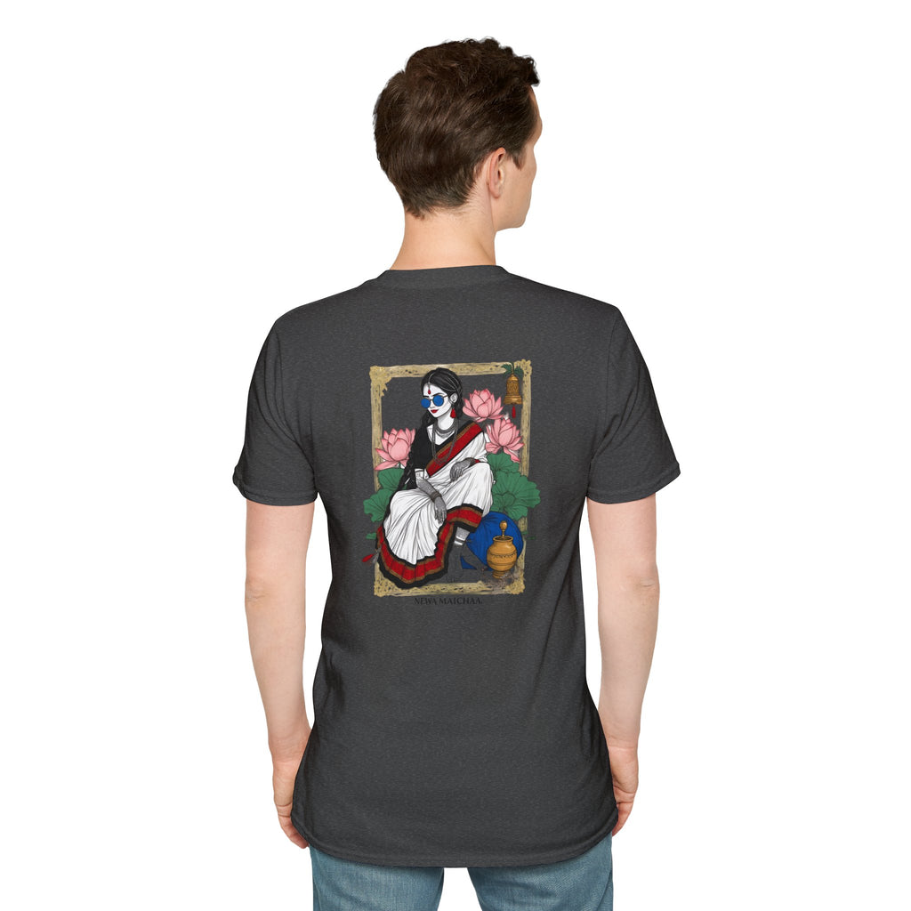 Newari Girl Traditional Dress T-Shirt – Newa Maicha Cultural Pride Graphic Tee, Nepali Heritage Design