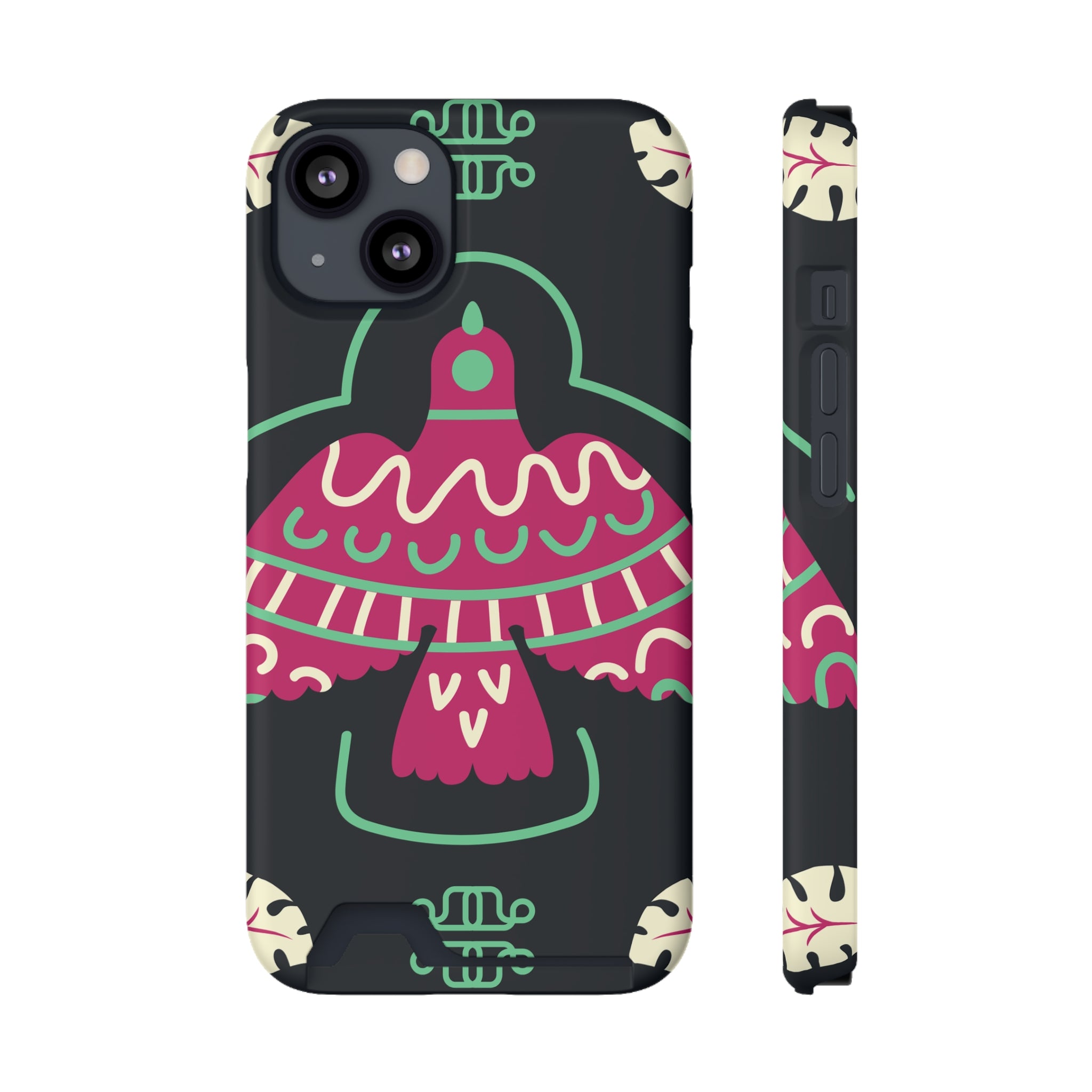 Vibrant Phone Case with Card Holder, Stylish Phone Accessory, Colorful Gift for Her, Boho Phone Cover, Trendy Mobile Case