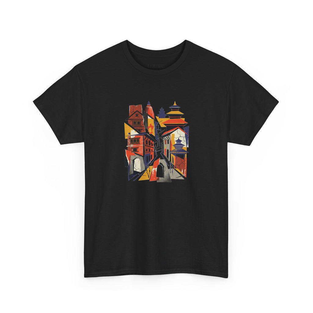 Cityscape Abstract Tee — Colorful Urban Architecture Graphic T‑Shirt