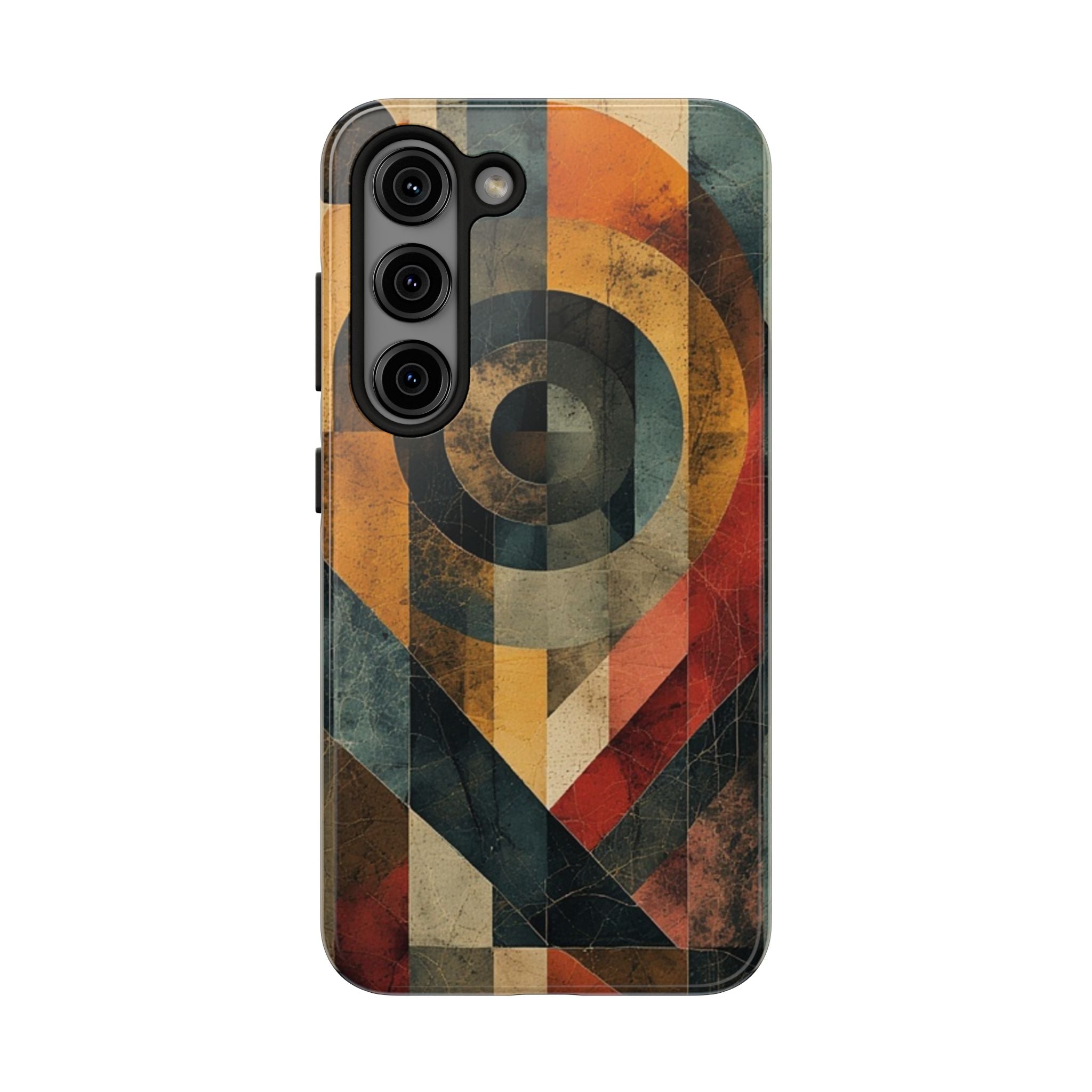 Retro Geometric Tough Phone Case — Vintage Target Circle Design