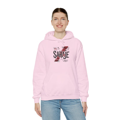 Sahaje Graphic Hoodie – Distressed Vintage Script Pullover