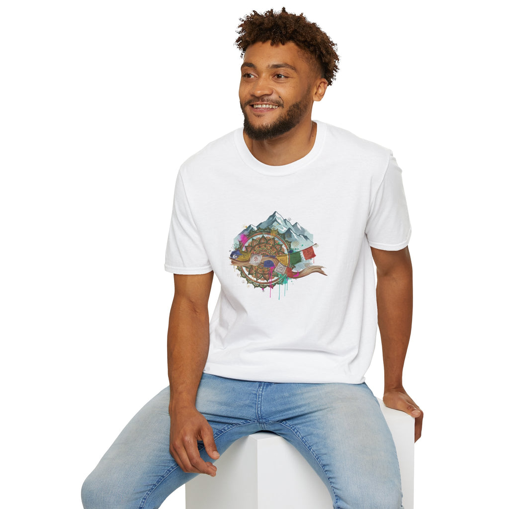 Adventure Turtle Graphic T-Shirt — Mountain Shell Nature Art Tee
