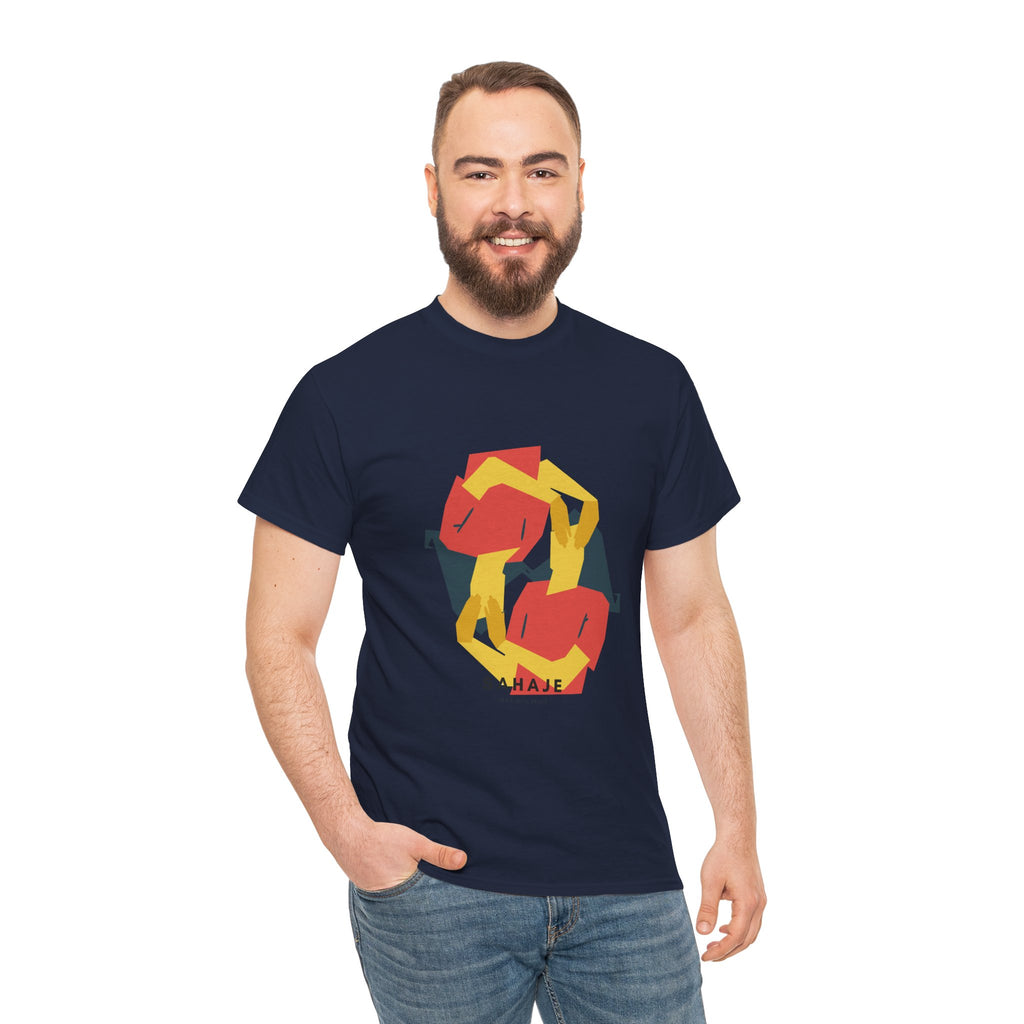 Geometric Fox Tee — Stylized Red & Yellow Fox Illustration T-Shirt