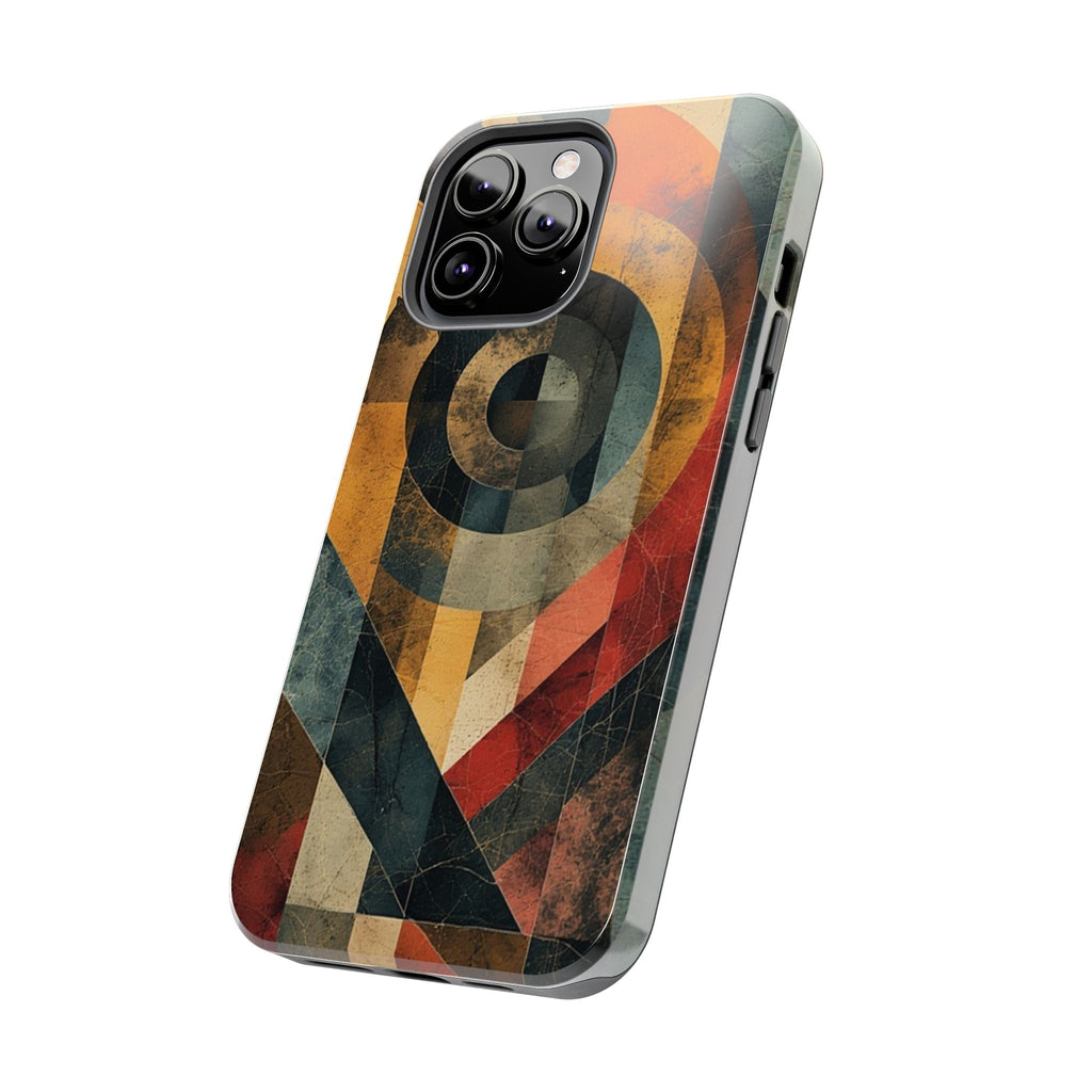 Retro Geometric Tough Phone Case — Vintage Target Circle Design