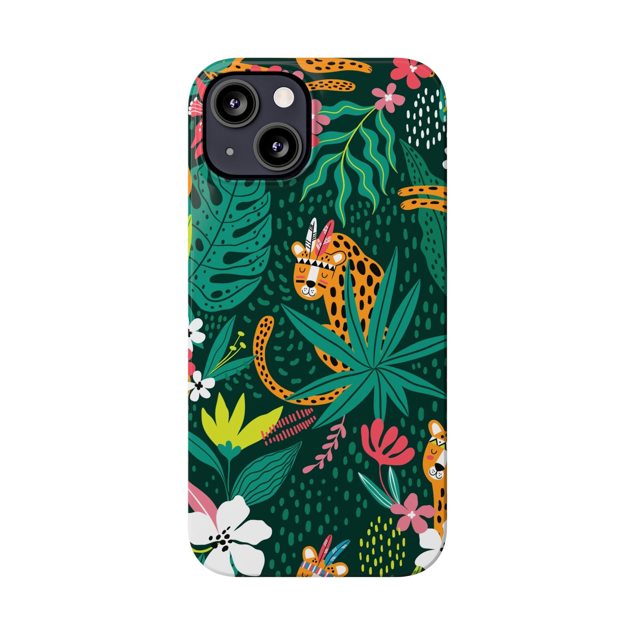 Slim Phone Case — Tropical Jungle Leopard Floral Pattern (Slim Protective Phone Cover)