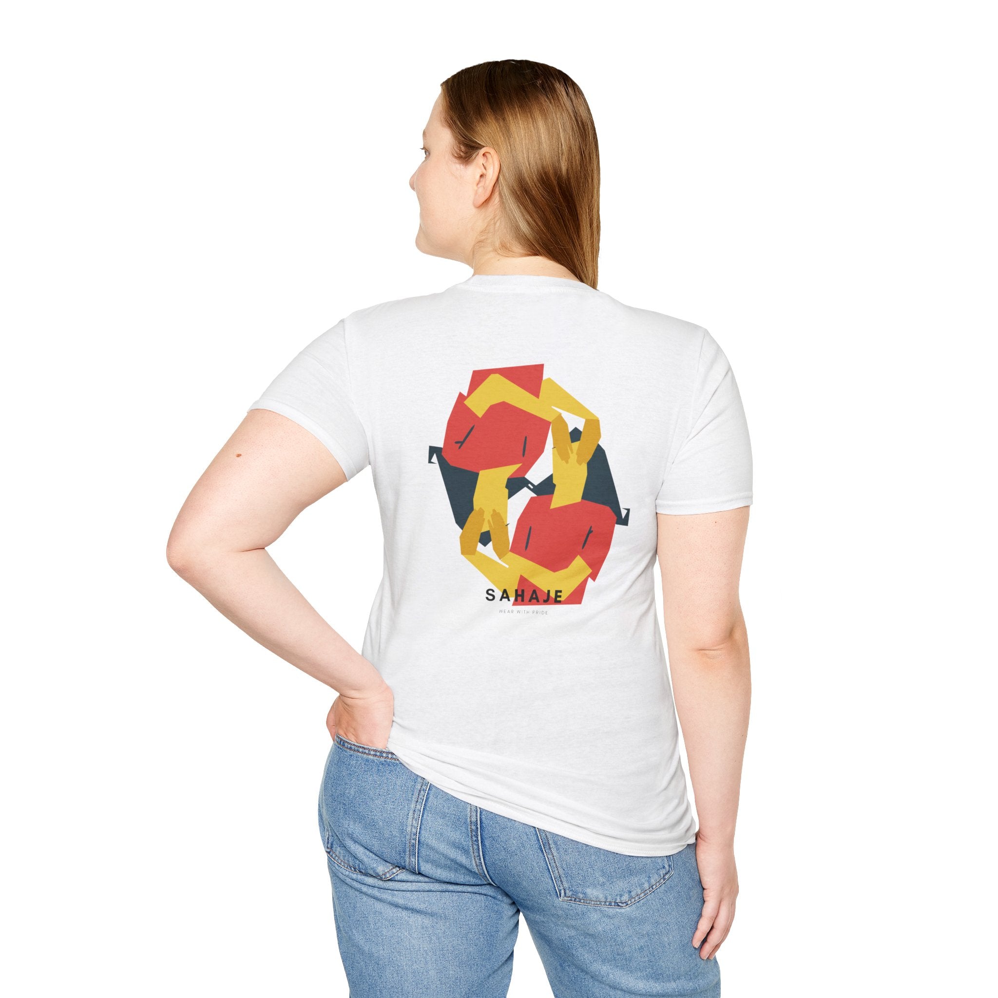 Abstract Geometric Graphic T-Shirt — 'Sahahe' Modern Art Back Print