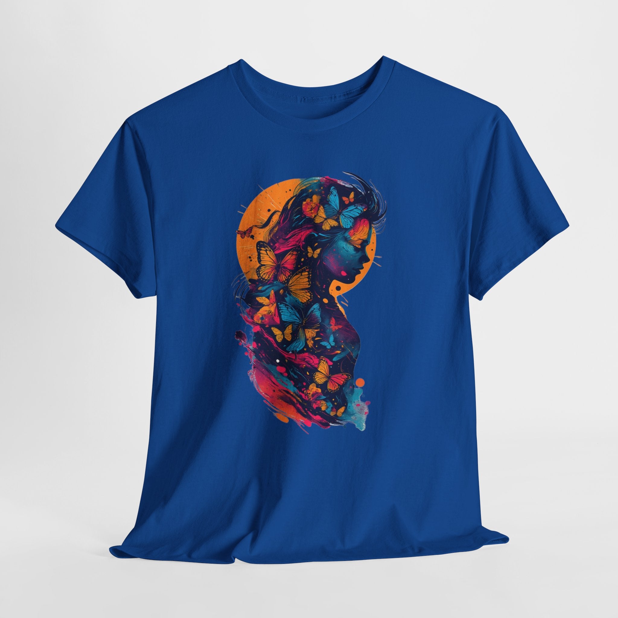 Butterfly Silhouette Graphic Tee — Colorful Maternity Profile Design