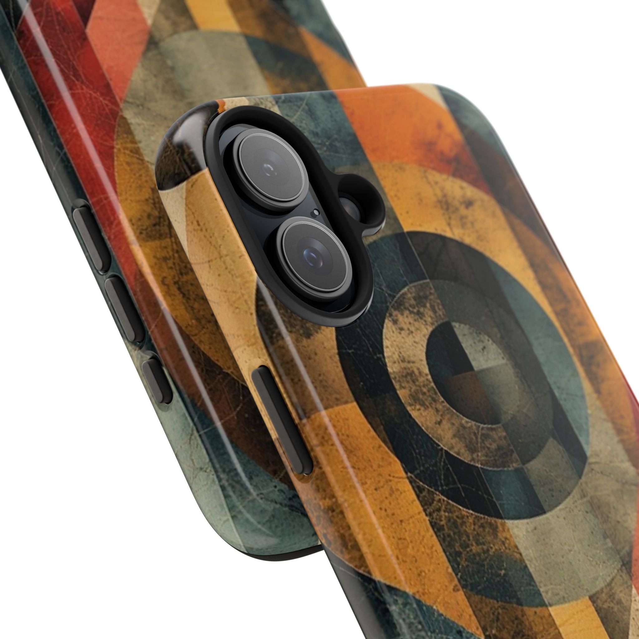 Retro Geometric Tough Phone Case — Vintage Target Circle Design