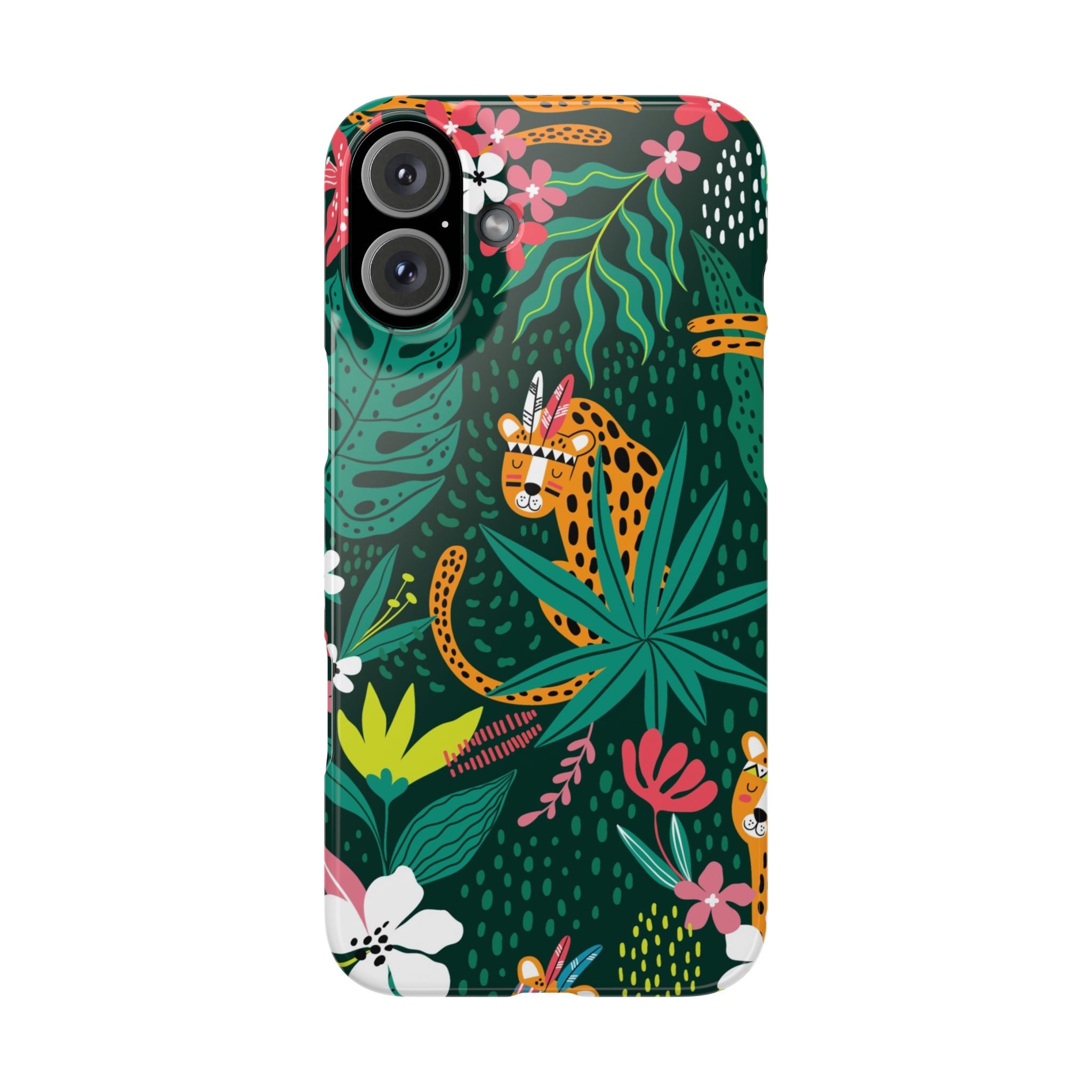 Slim Phone Case — Tropical Jungle Leopard Floral Pattern (Slim Protective Phone Cover)