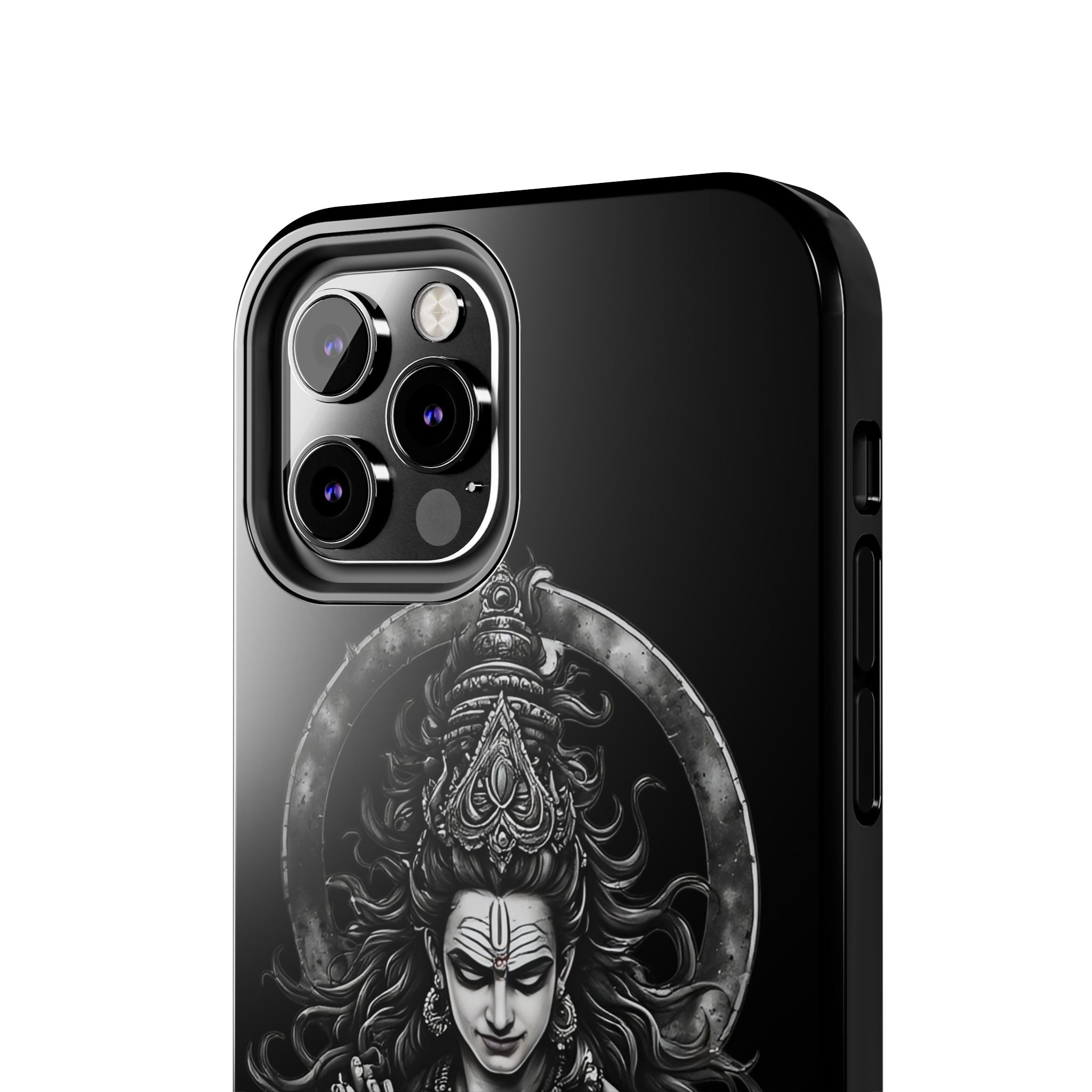 Shiva Tough Phone Case — Black Protective Hindu Deity Design
