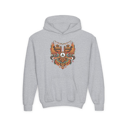 Youth Hoodie — Rustic Peace Mandala Graphic