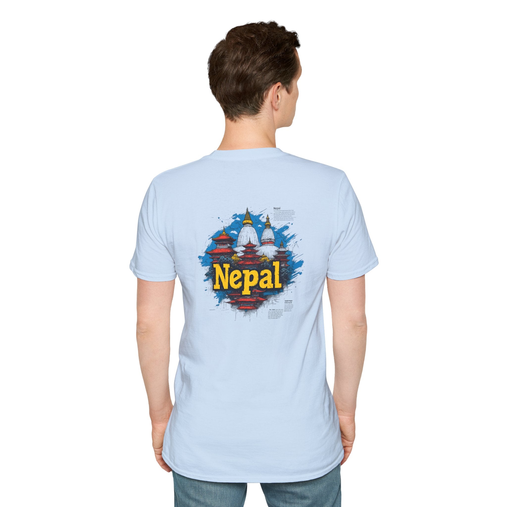 Nepal Souvenir T-Shirt — Stupa Sketch Graphic