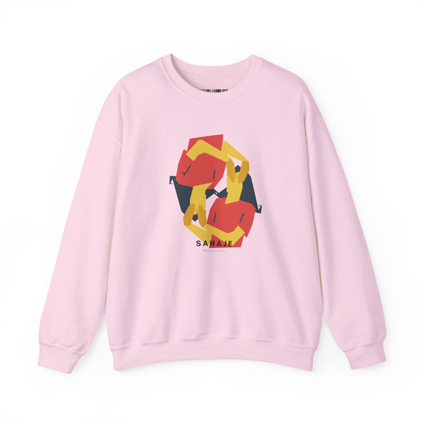 Abstract Flamingo Geometric Crewneck Sweatshirt