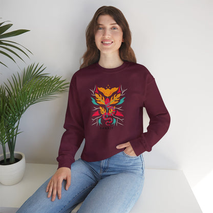 Sahajé Floral Snake Crewneck Sweatshirt — Colorful Botanical Serpent Graphic