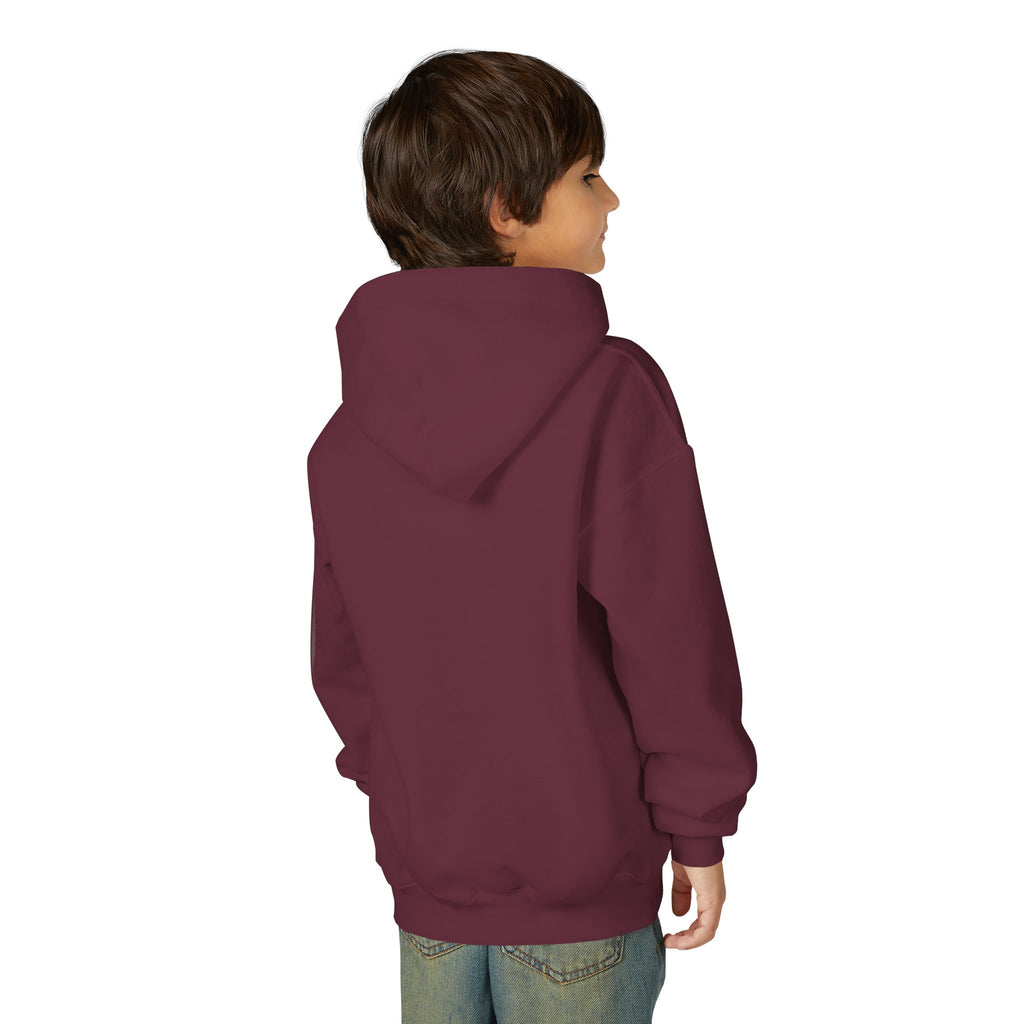 Youth Hoodie — 'Grow Slow, Go Through' Floral Motivational Hooded Sweatshirt