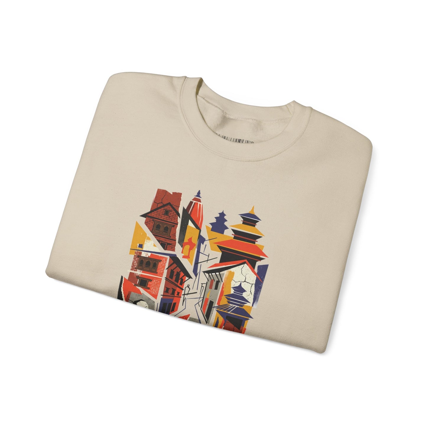 Crewneck Sweatshirt — Abstract Cityscape Graphic (Colorful Architectural Illustration)