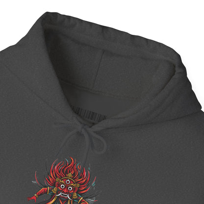Demonic Oni Mask Hoodie — Japanese Demon Illustration Sweatshirt