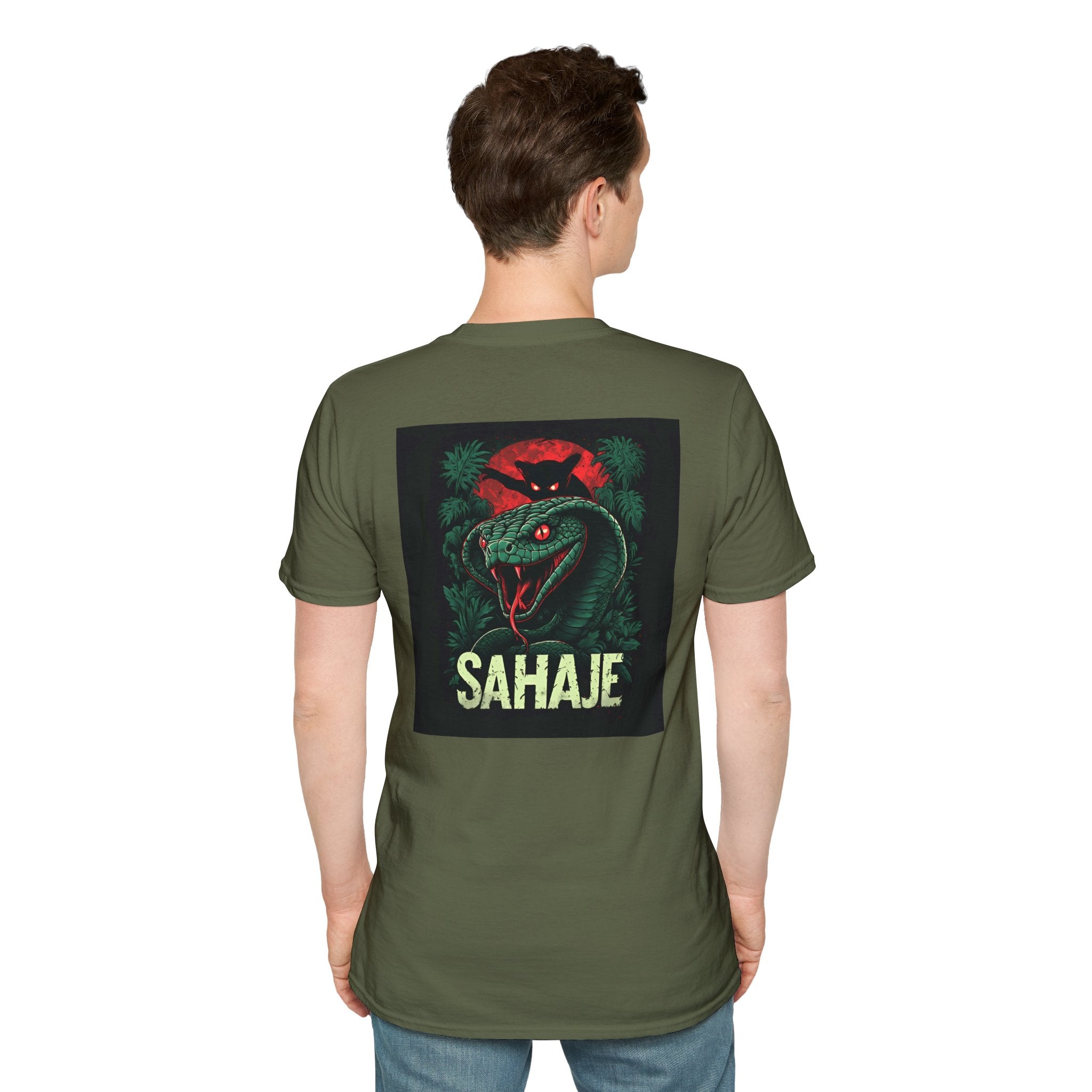 Black Cobra & Panther T-Shirt – Fierce Serpent & Big Cat Graphic Tee, Edgy Streetwear Design