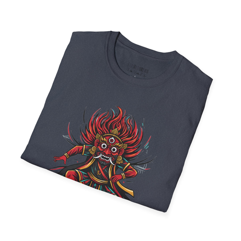 Balinese Barong Dance T-Shirt — Traditional Mythic Mask Graphic Tee