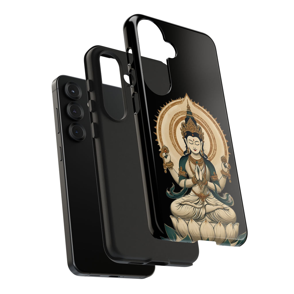 Bodhisattva Lotus Tough Phone Case — Protective Buddhist Meditation Phone Cover