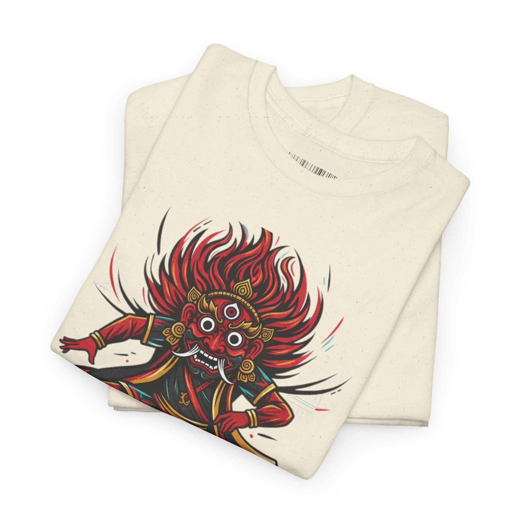 T-Shirt — Fierce Red Oni Demon Graphic Tee (Mythic Japanese Mask Design)