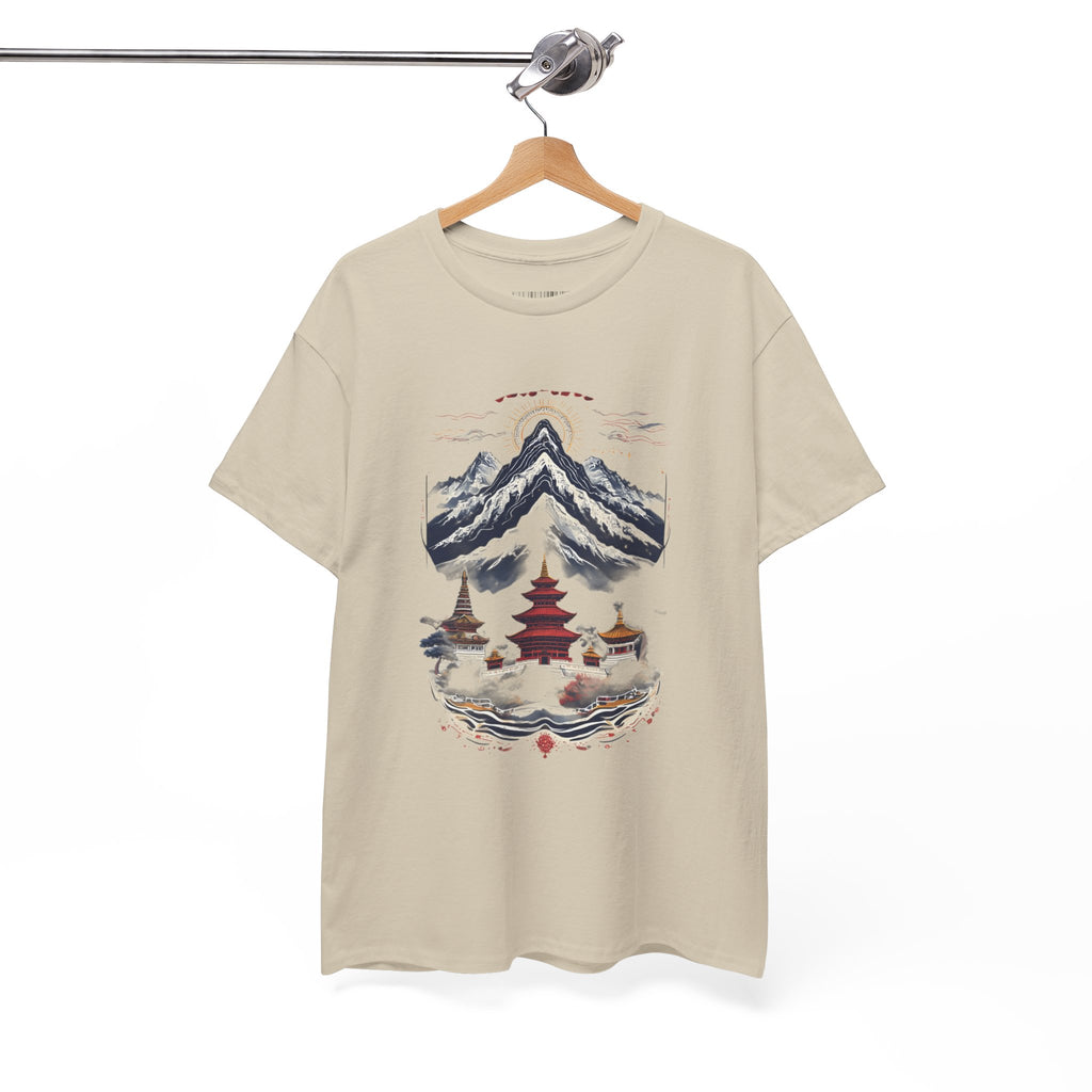 Japanese Mountain Pagoda T-Shirt — Zen Temple Landscape Tee
