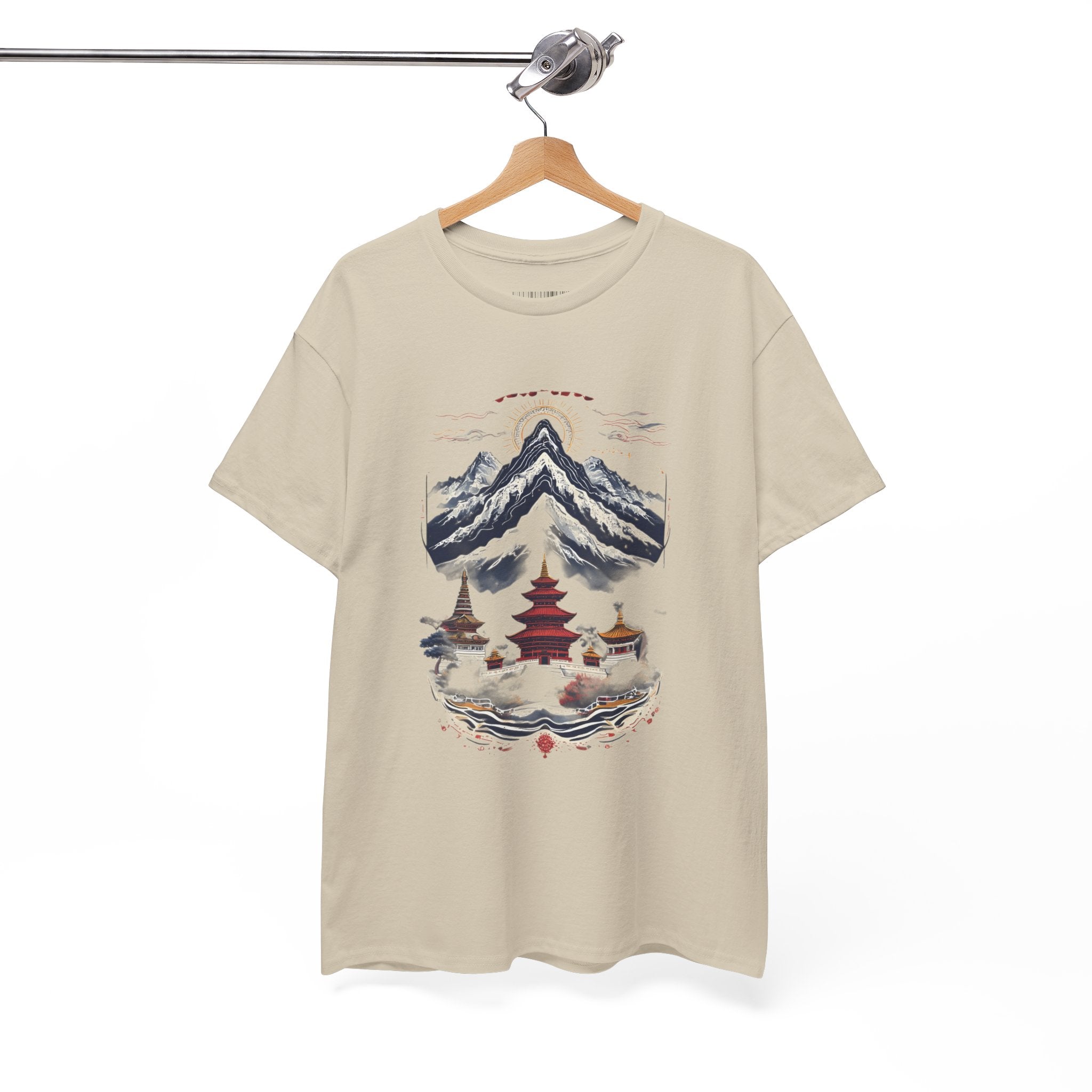 Japanese Mountain Pagoda T-Shirt — Zen Temple Landscape Tee