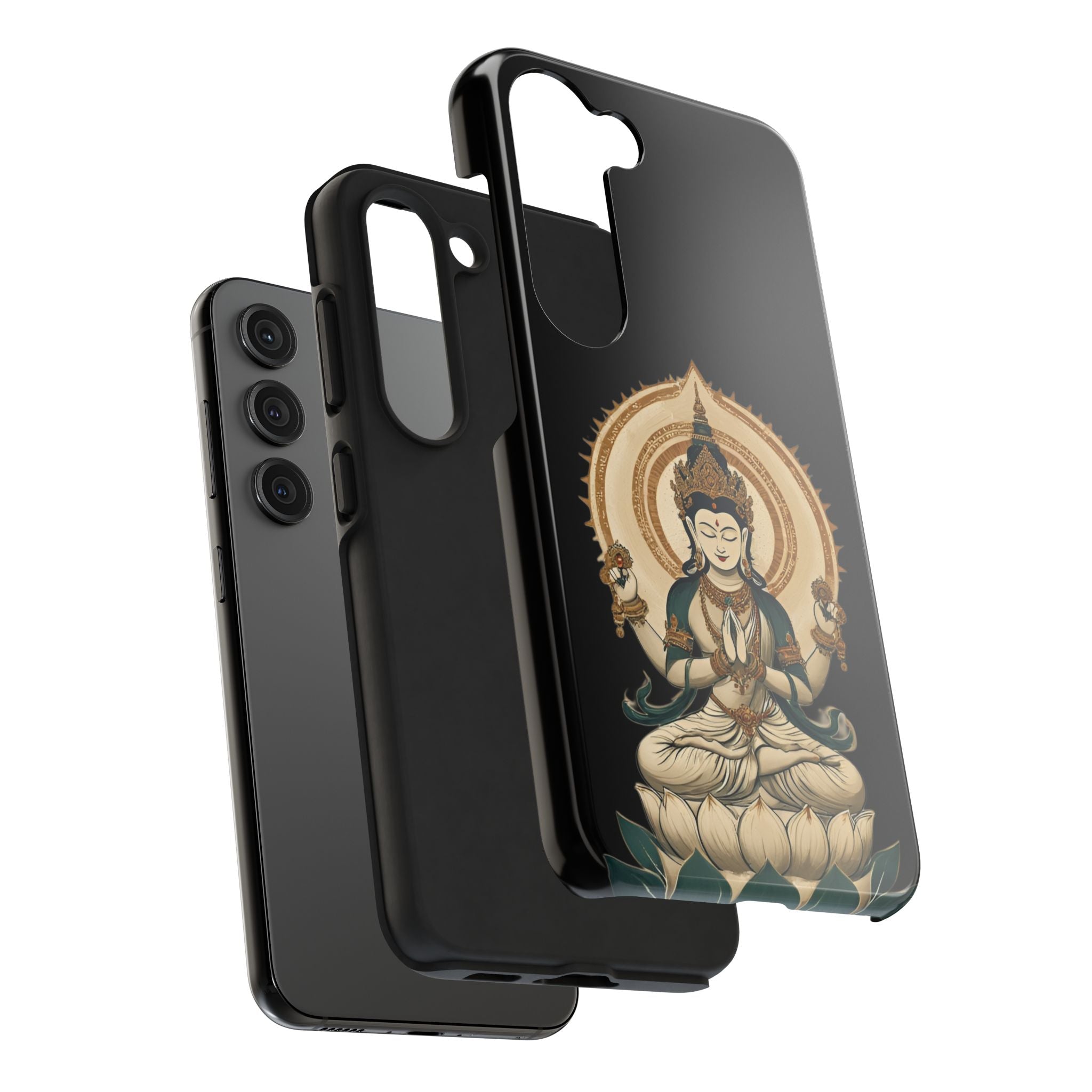 Bodhisattva Lotus Tough Phone Case — Protective Buddhist Meditation Phone Cover