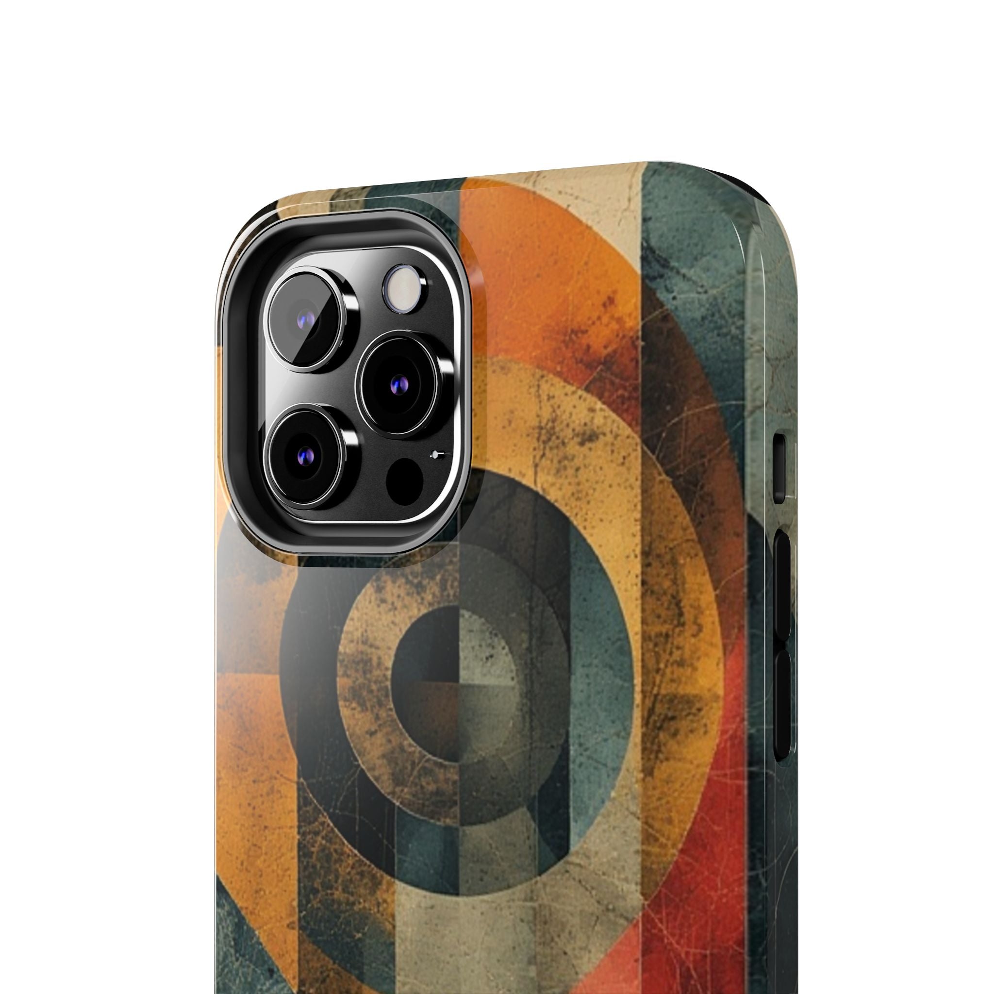 Retro Geometric Tough Phone Case — Vintage Target Circle Design