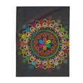 Mandala Skull Arctic Fleece Blanket — Colorful Bohemian Skull Circle Throw