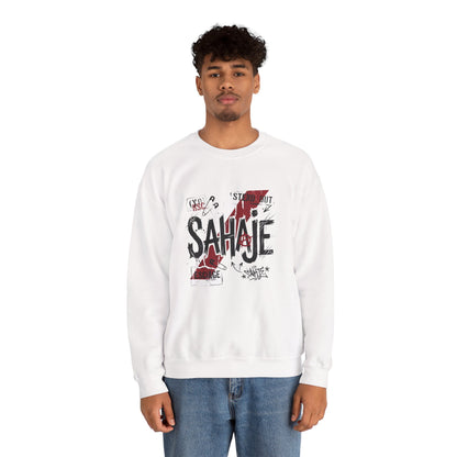 Sahaje Graphic Crewneck Sweatshirt – Streetwear Logo Pullover