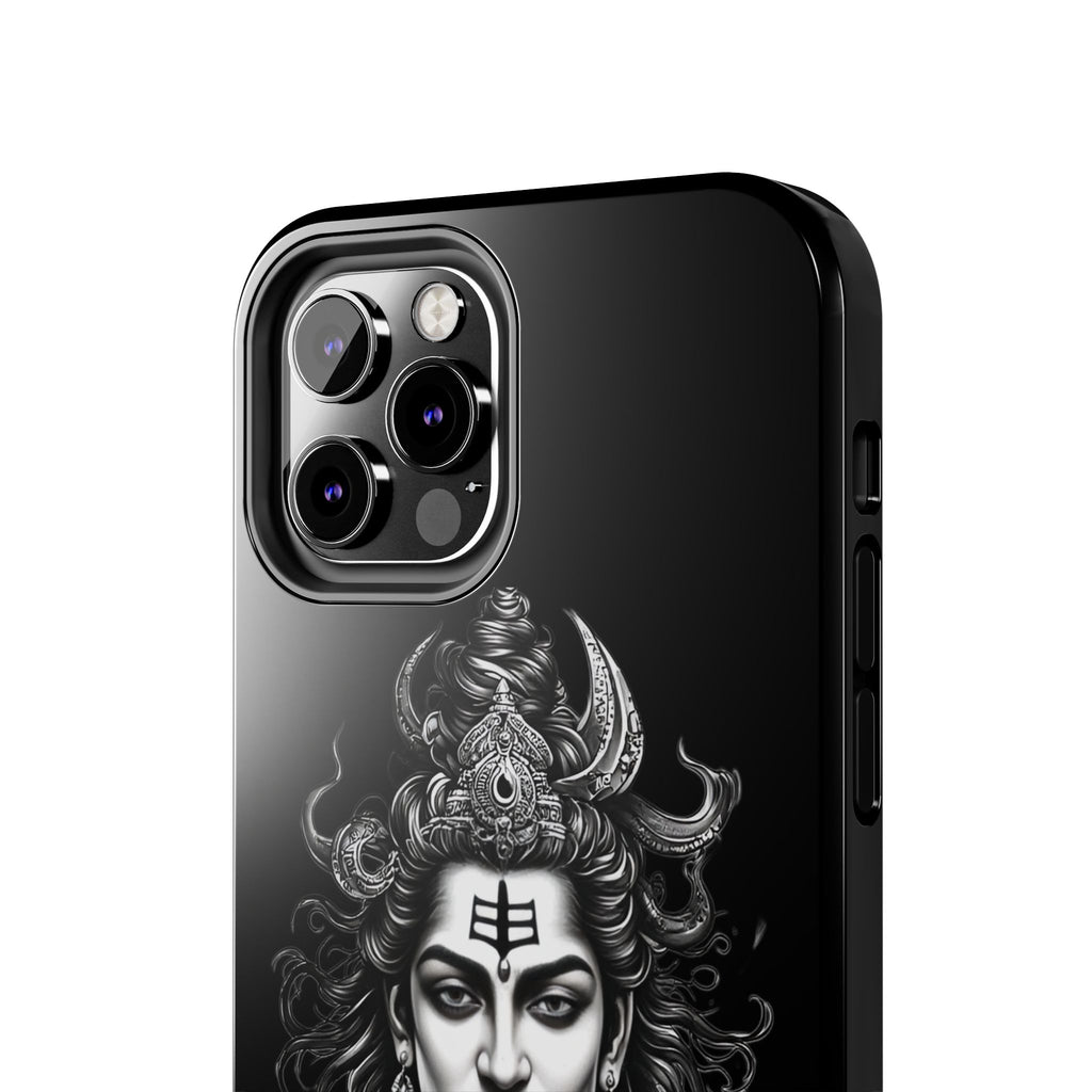 Phone Case — Intricate Lord Shiva Illustration on Black Tough Case