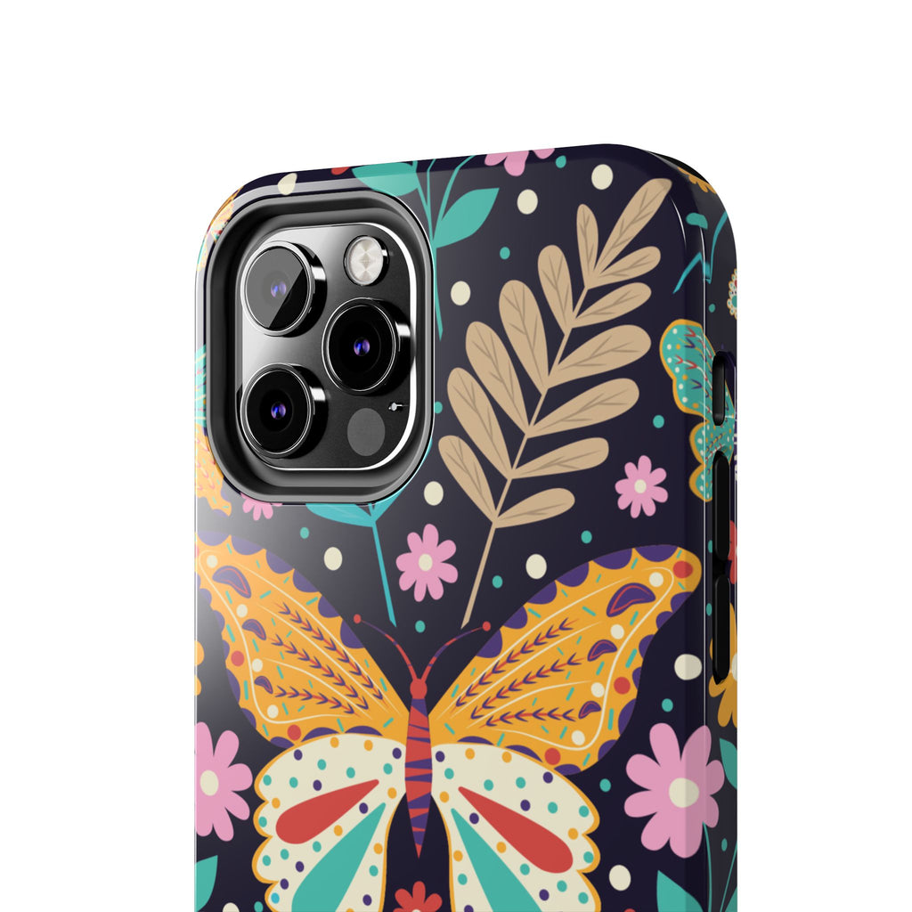 Floral Butterfly Tough Phone Case — Colorful Garden Protective Cover