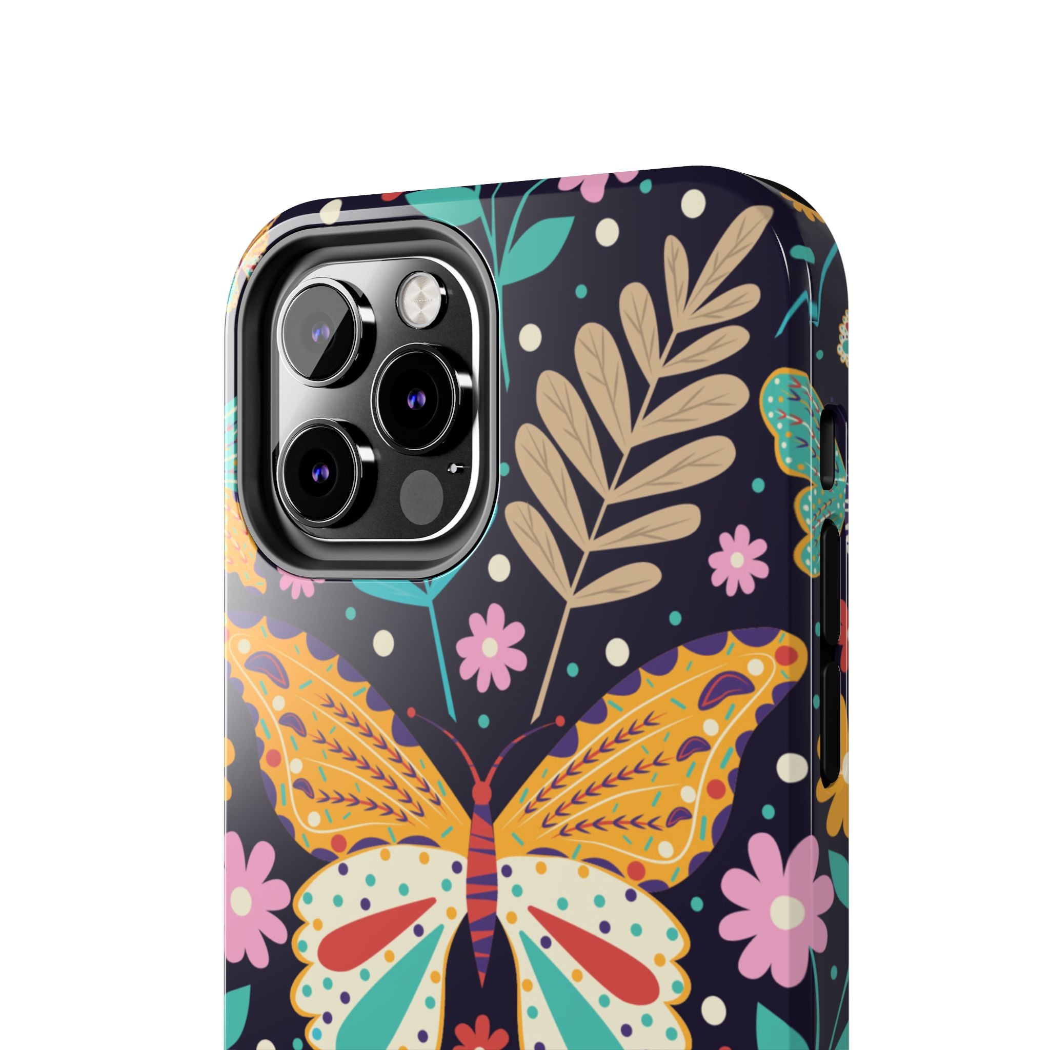 Floral Butterfly Tough Phone Case — Colorful Garden Protective Cover