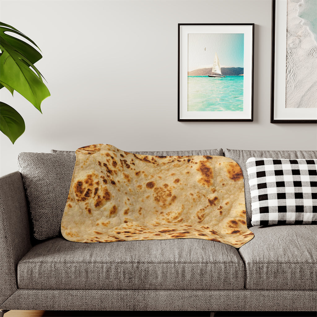 Tortilla Print Sherpa Blanket — Two‑Tone Cozy Throw
