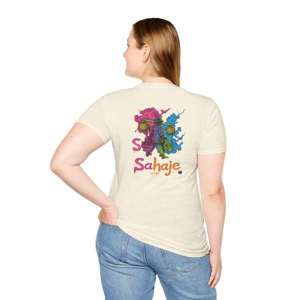 T-Shirt — Colorful Sahaje Skull Back Print