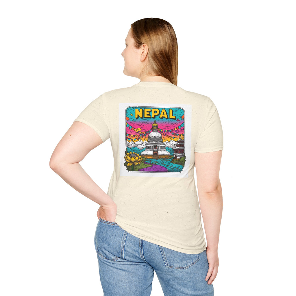 Nepal Graphic T-Shirt — Colorful Stupa Travel Tee