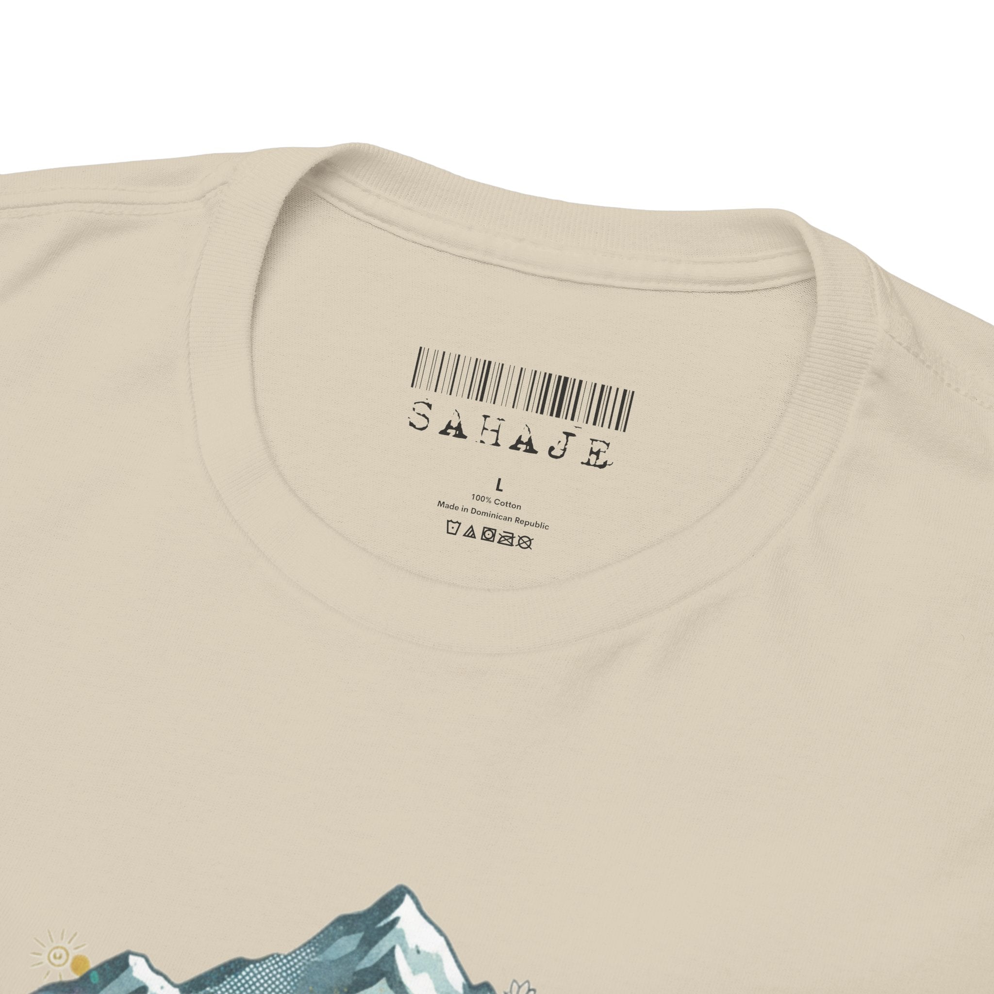 Adventure Compass Graphic Tee — Mountain, Globe & Flag Illustration