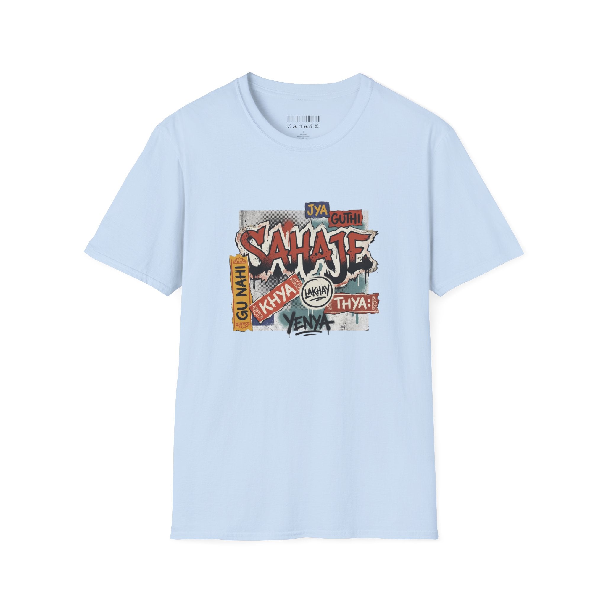 Sahaje Graffiti T-Shirt — Urban Hindi Street Art Tee
