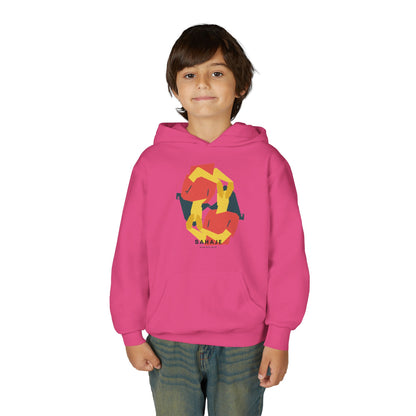 Youth Hoodie with Geometric Squirrel Art – 'Squirrel' Colorful Kids Pullover